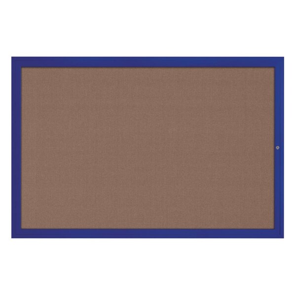 United Visual Products Hinge-less Radius Corkboard, 24"x36", Satin Alum Frame/Pearl UVEB2436R-SATIN-PEARL - main